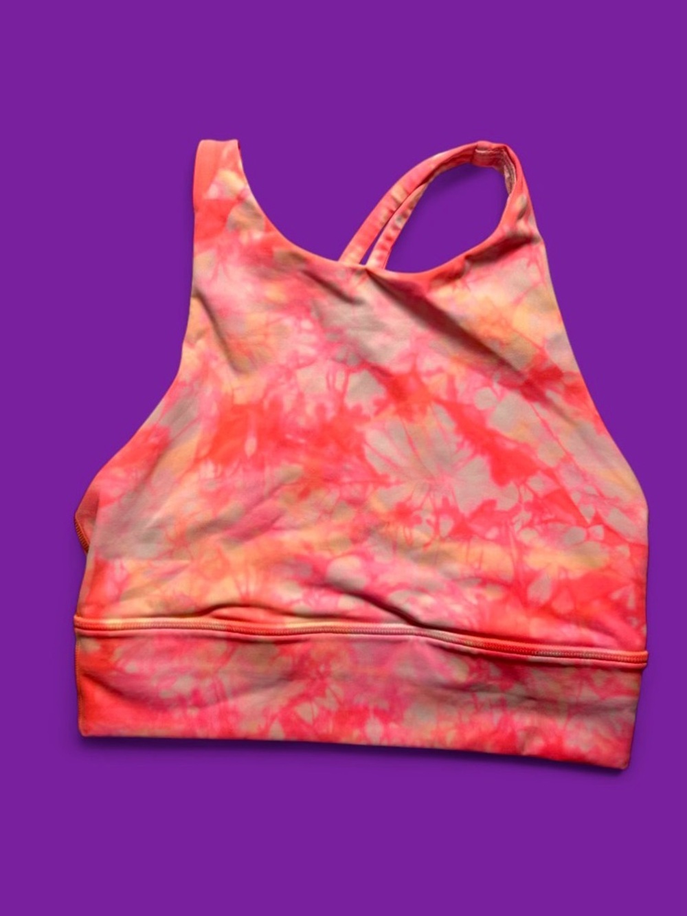Lululemon Energy Bra High Neck Long Line tie dye Sz 4